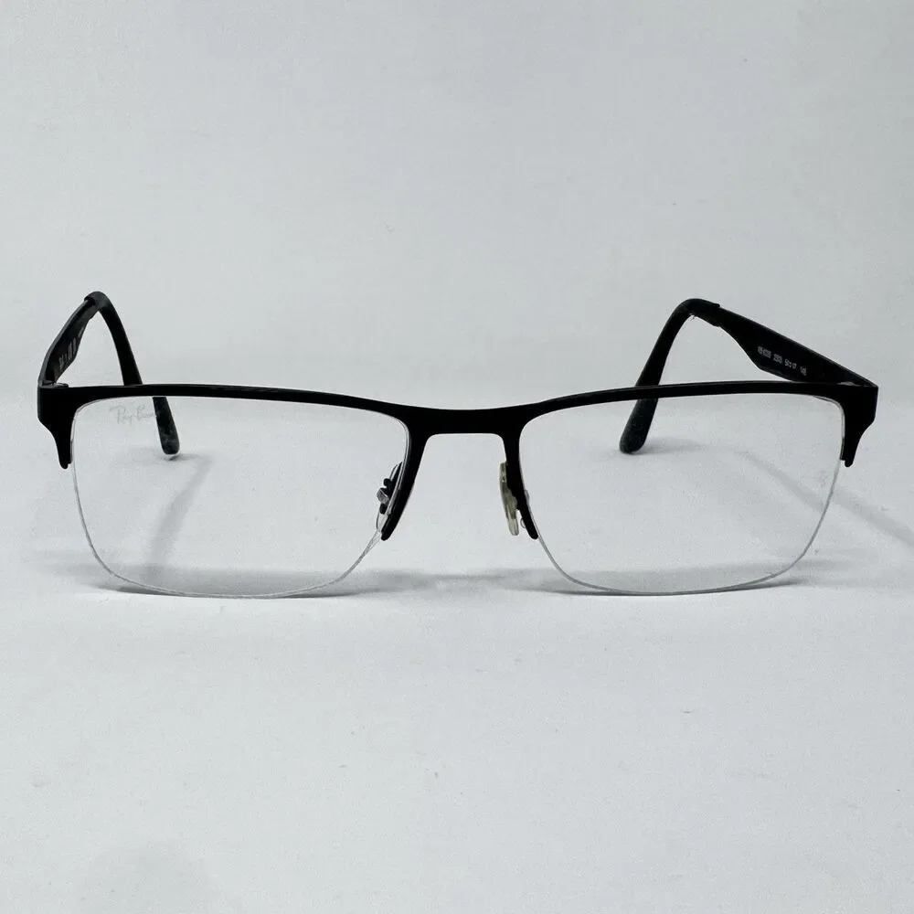 Ray-Ban RB6335 2503 Black Semi-Rimless Eyeglass Frames 54-17-145 Authentic